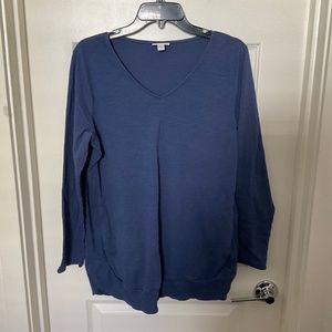 J.‎ Jill Blue V-Neck Sweater with Pockets - Size Medium